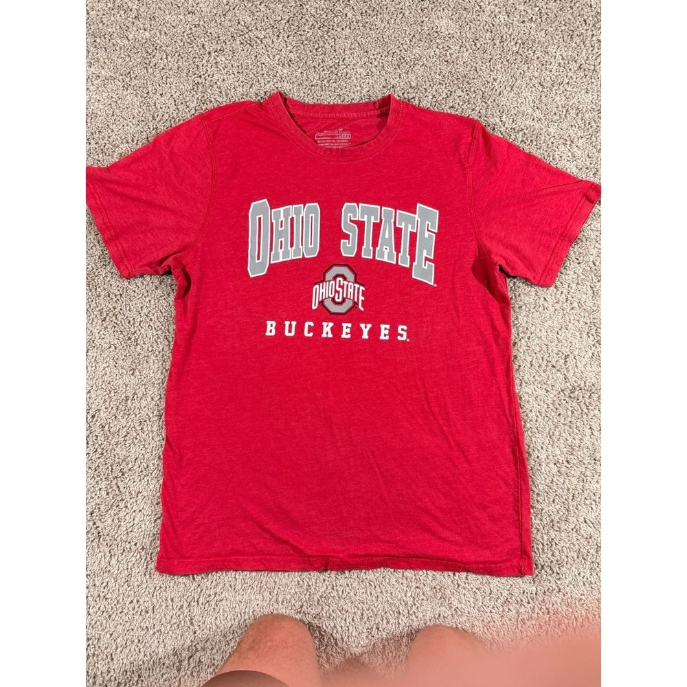 Ohio State Buckeyes Red Graphic T‎ Shirt Mens Large NCAA College Football EUC